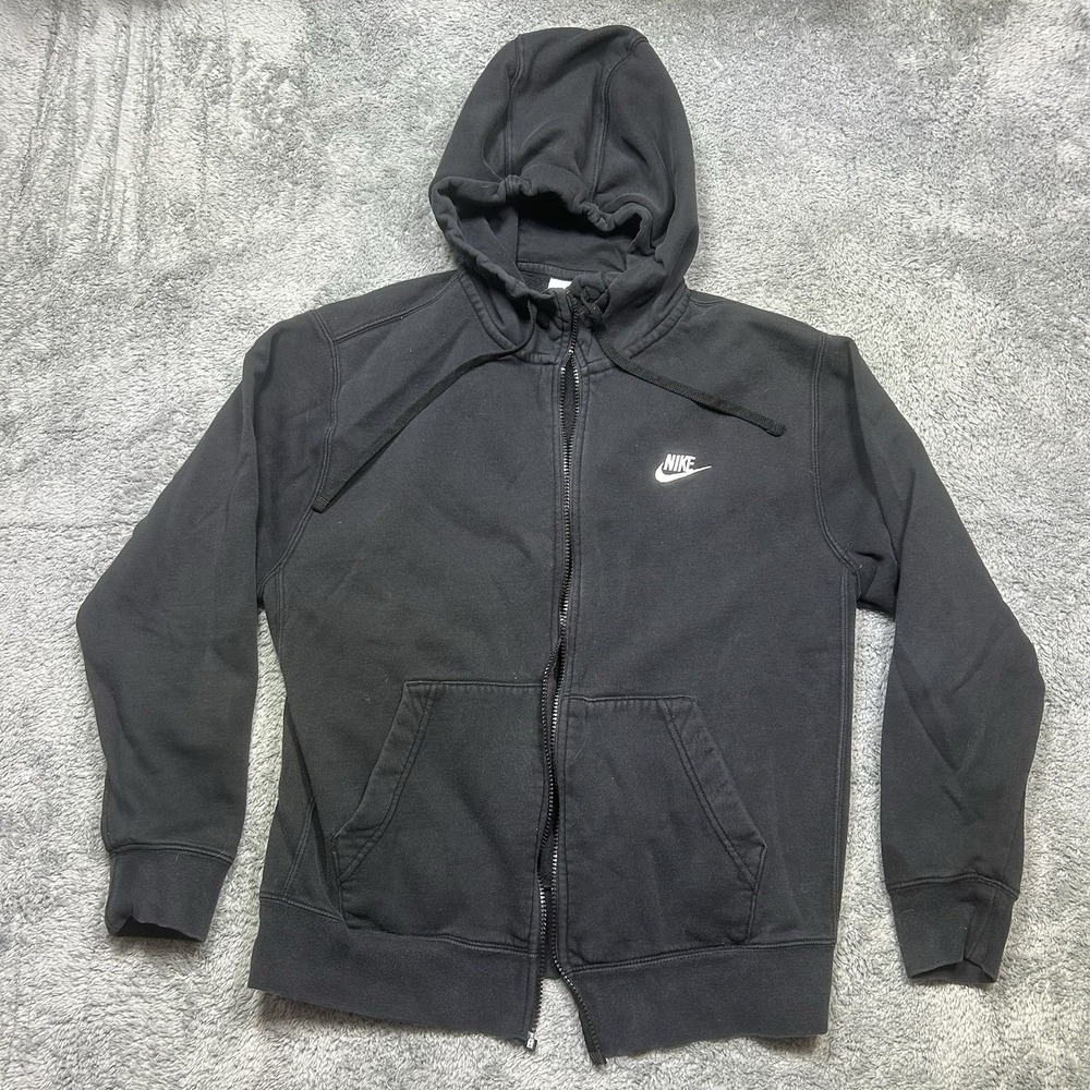 Nike Sportswear Club Fleece Full Zip Hoodie Men's M Black *Missing Zipper‎ Pull*